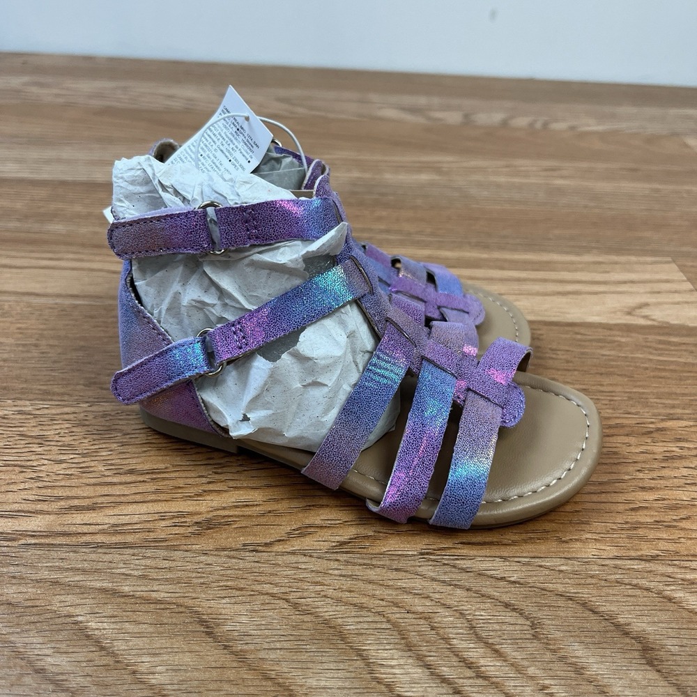Old Navy Purple Shimmer Gladiator Sandals Toddler Girls‎ Size 7 NEW